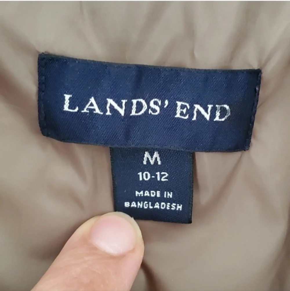 Lands End green quilted barn jacket